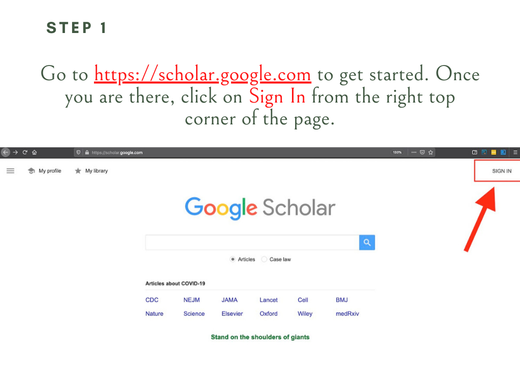 Guide to Register Google Scholar Office of Faculty Research